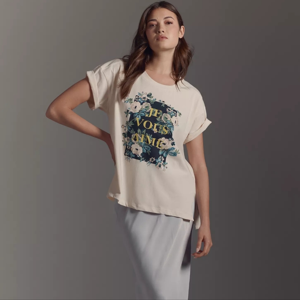 Anthropologie Floral French Oversized Shirt